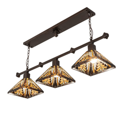 Meyda Tiffany 3 Light 48" Wide Linear Pendant