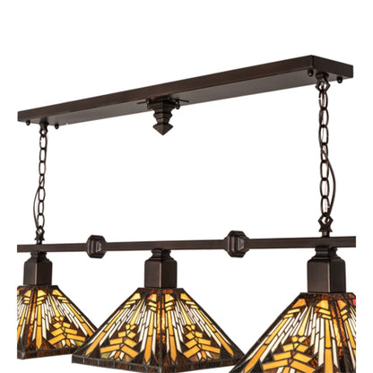 Meyda Tiffany 3 Light 48" Wide Linear Pendant