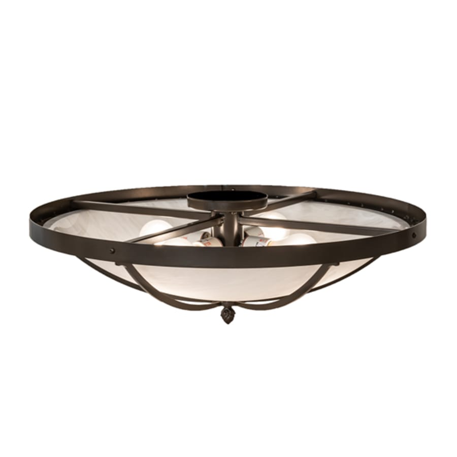 Meyda Tiffany Dominga 4 Light 24" Wide Flush Mount Bowl Ceiling Fixture - Timeless Bronze Finish