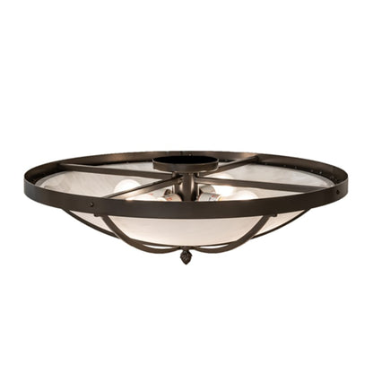 Meyda Tiffany Dominga 4 Light 24" Wide Flush Mount Bowl Ceiling Fixture - Timeless Bronze Finish