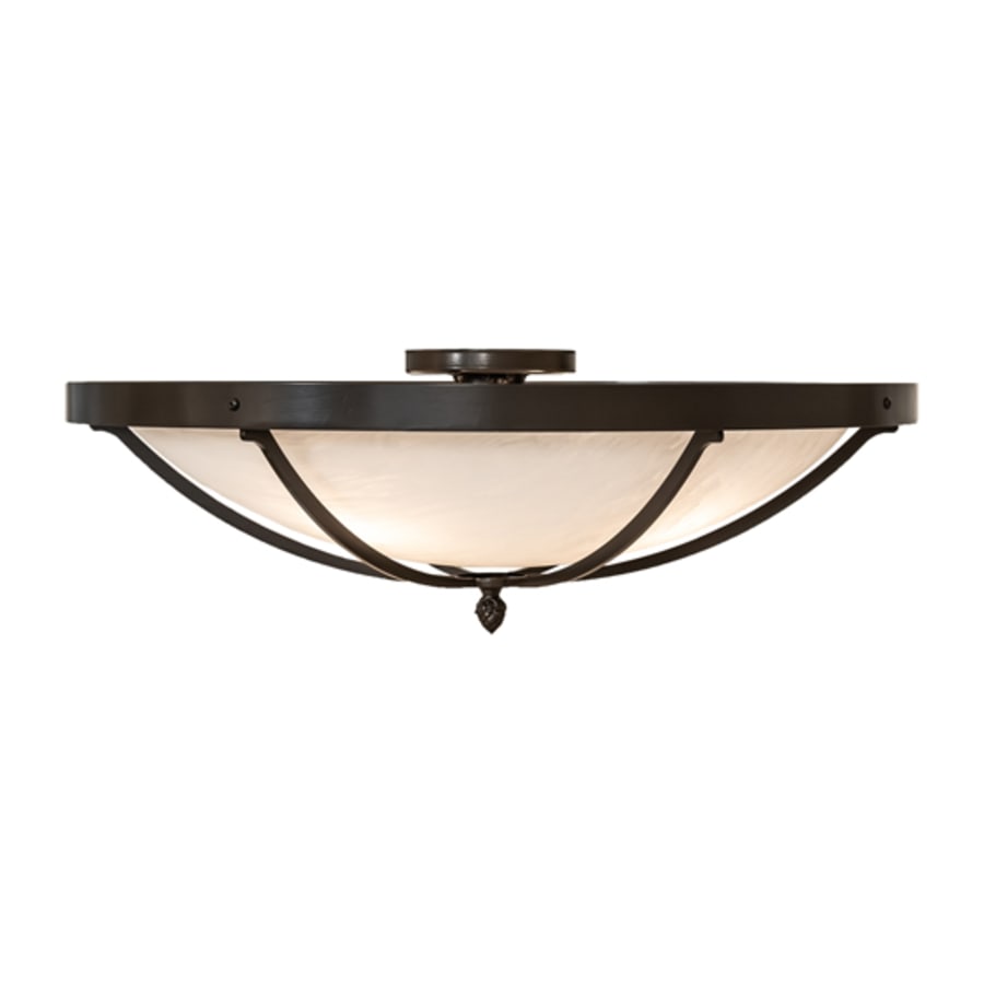 Meyda Tiffany Dominga 4 Light 24" Wide Flush Mount Bowl Ceiling Fixture - Timeless Bronze Finish
