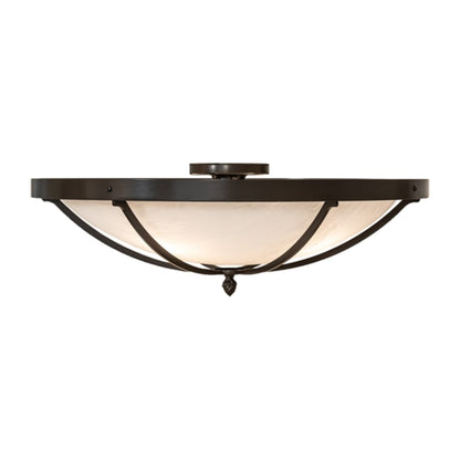 Meyda Tiffany Dominga 4 Light 24" Wide Flush Mount Bowl Ceiling Fixture - Timeless Bronze Finish