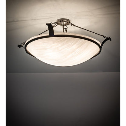 Meyda Tiffany Almeria 4 Light 32" Wide Semi-Flush Bowl Ceiling Fixture - Timeless Bronze Finish