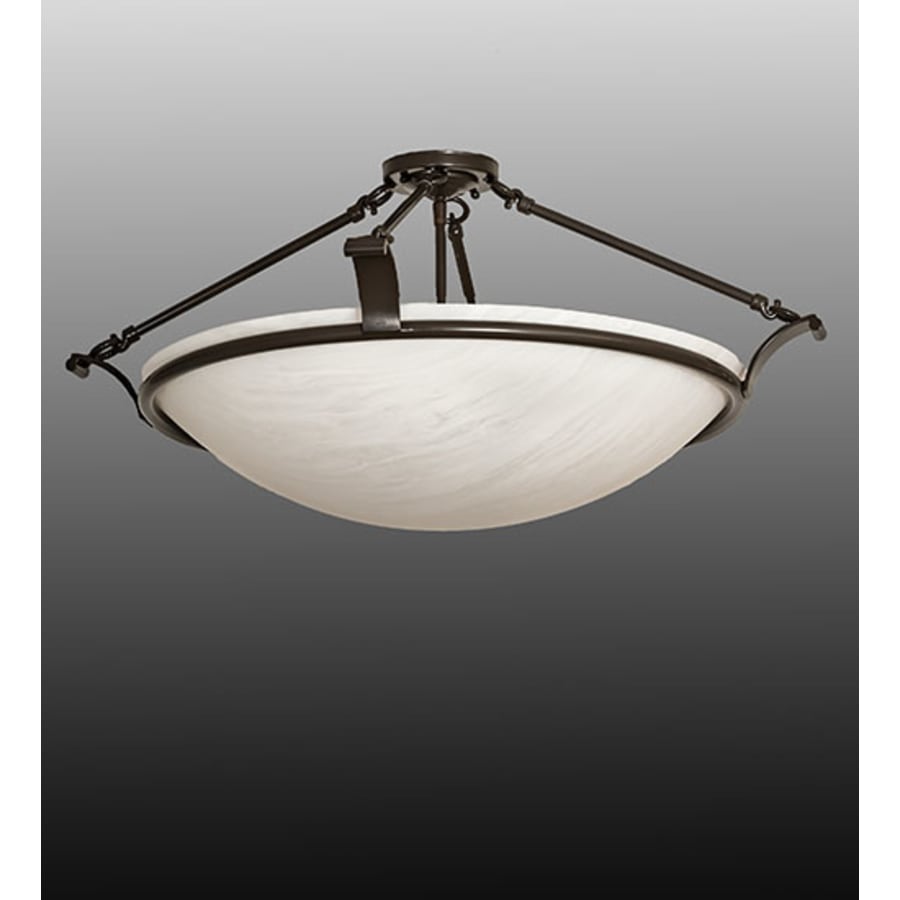 Meyda Tiffany Almeria 4 Light 32" Wide Semi-Flush Bowl Ceiling Fixture - Timeless Bronze Finish