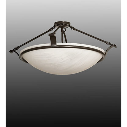 Meyda Tiffany Almeria 4 Light 32" Wide Semi-Flush Bowl Ceiling Fixture - Timeless Bronze Finish