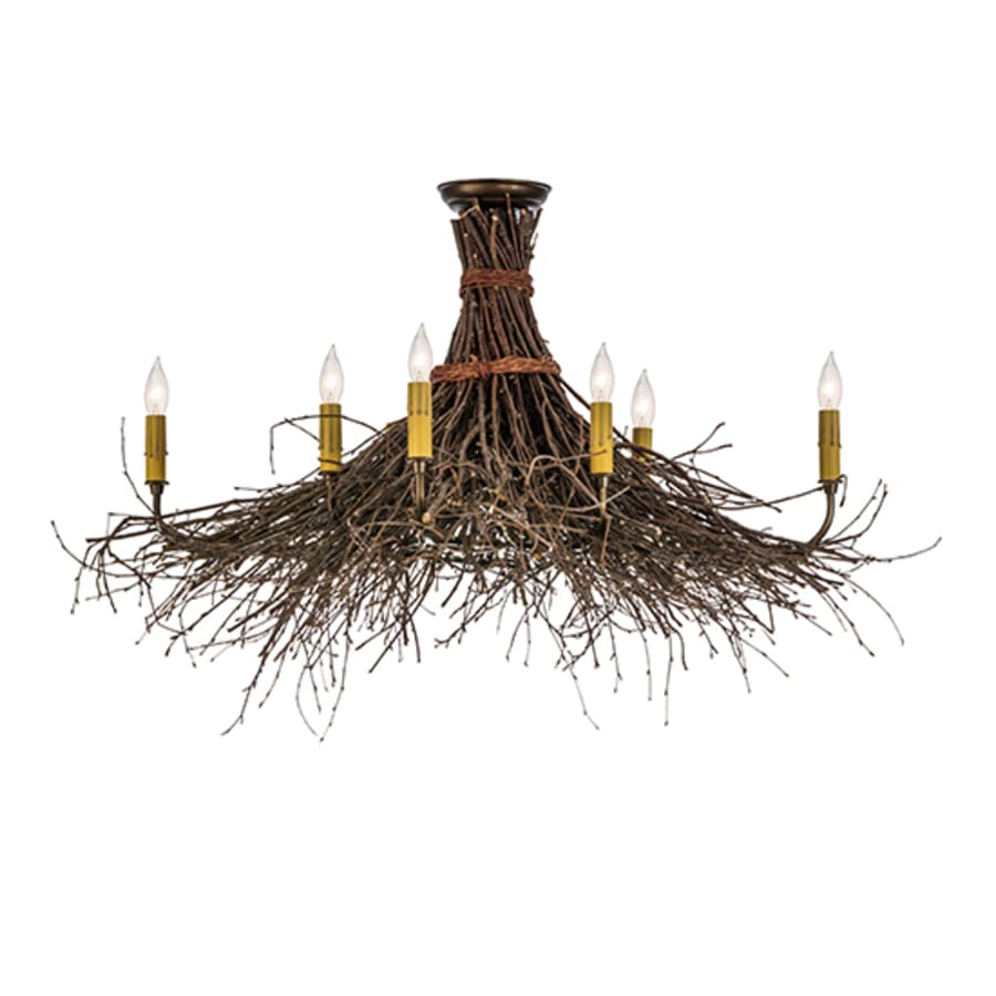 Meyda Tiffany Twigs 8 Light 36" Wide Semi-Flush Ceiling Fixture