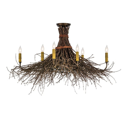 Meyda Tiffany Twigs 8 Light 36" Wide Semi-Flush Ceiling Fixture