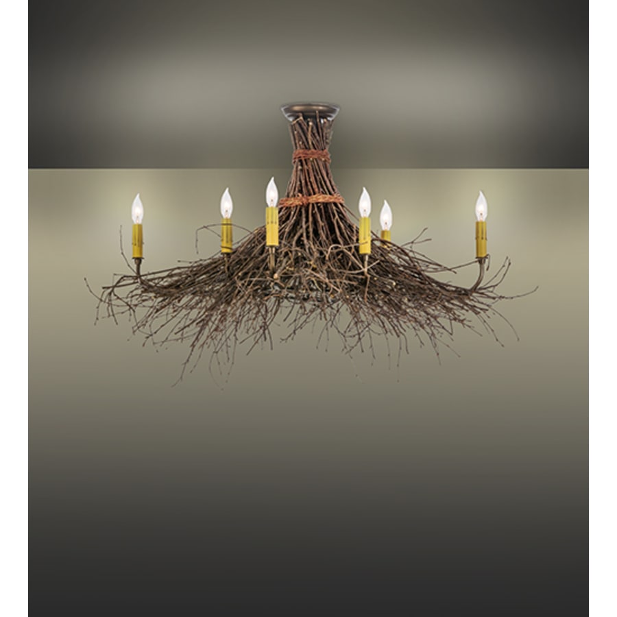 Meyda Tiffany Twigs 8 Light 36" Wide Semi-Flush Ceiling Fixture