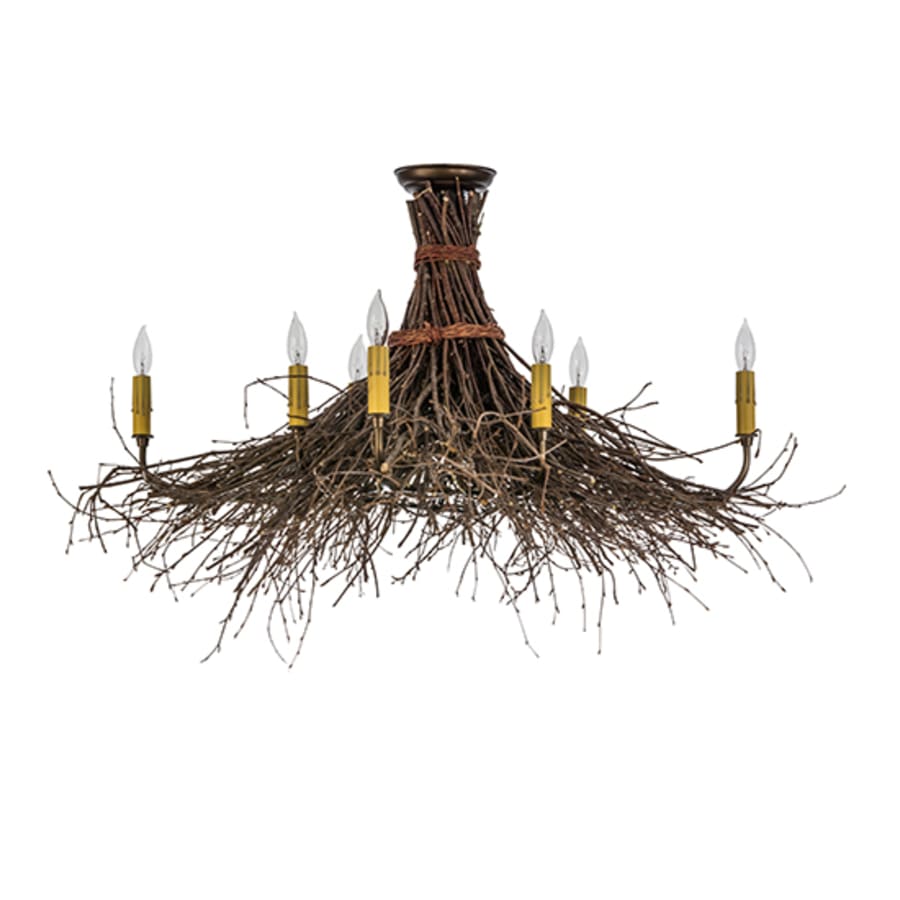 Meyda Tiffany Twigs 8 Light 36" Wide Semi-Flush Ceiling Fixture