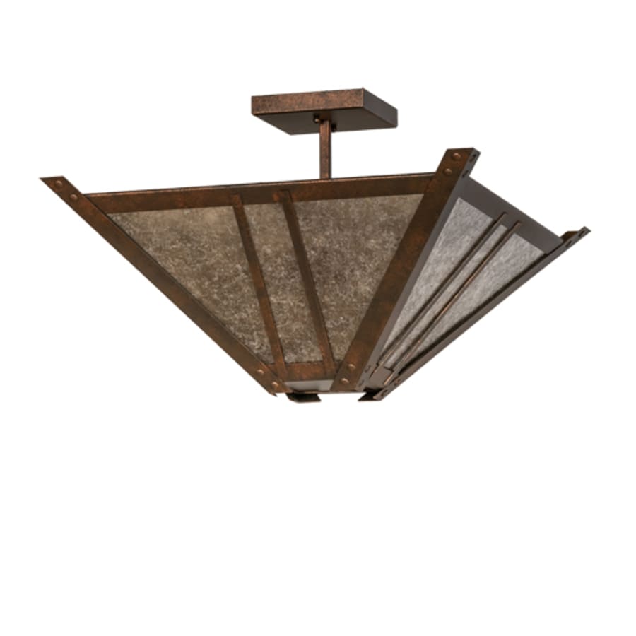 Meyda Tiffany Arta 4 Light 32" Wide Semi-Flush Ceiling Fixture - Copper Finish