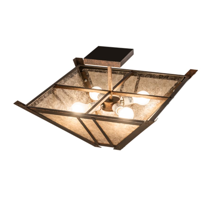 Meyda Tiffany Arta 4 Light 32" Wide Semi-Flush Ceiling Fixture - Copper Finish