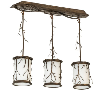 Meyda Tiffany 3 Light 33" Wide Abstract Linear Pendant