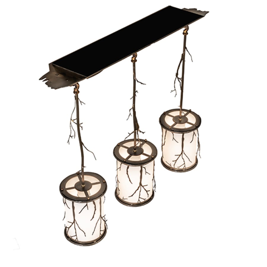 Meyda Tiffany 3 Light 33" Wide Abstract Linear Pendant