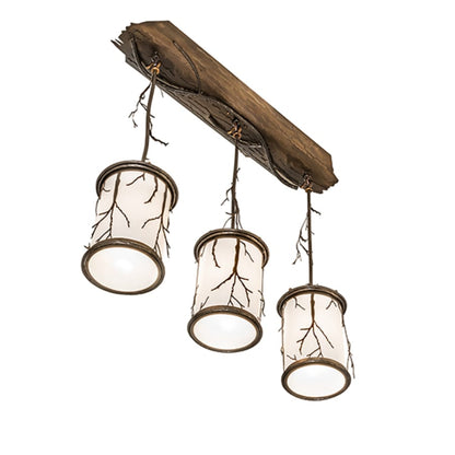 Meyda Tiffany 3 Light 33" Wide Abstract Linear Pendant