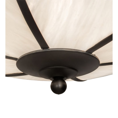 Meyda Tiffany Arts and Crafts 3 Light 18" Wide Semi-Flush Bowl Ceiling Fixture - Craftsman Brown Finish