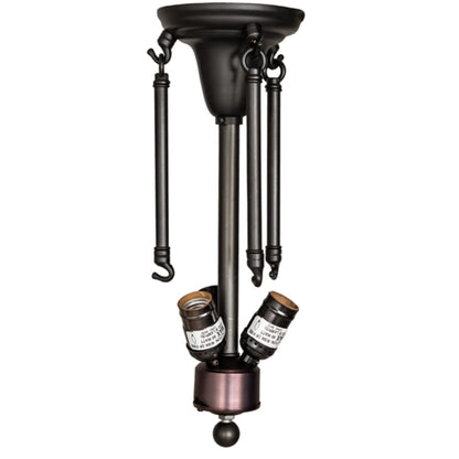 Meyda Tiffany Arts and Crafts 3 Light 18" Wide Semi-Flush Bowl Ceiling Fixture - Craftsman Brown Finish