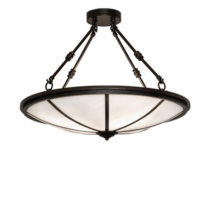 Meyda Tiffany Commerce 3 Light 24" Wide Semi-Flush Bowl Ceiling Fixture