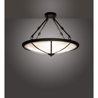 Meyda Tiffany Commerce 3 Light 24" Wide Semi-Flush Bowl Ceiling Fixture