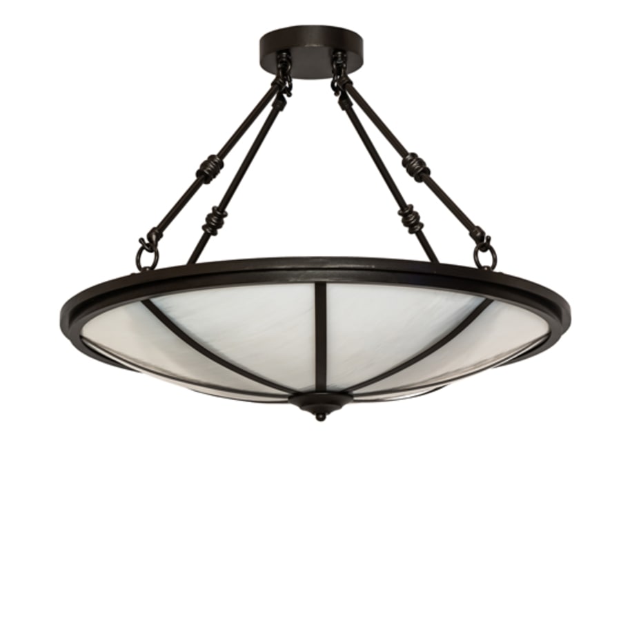 Meyda Tiffany Commerce 3 Light 24" Wide Semi-Flush Bowl Ceiling Fixture