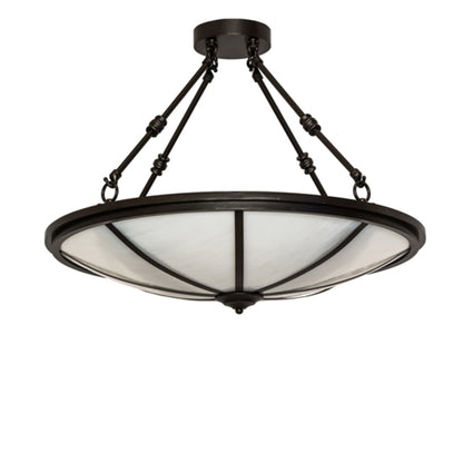 Meyda Tiffany Commerce 3 Light 24" Wide Semi-Flush Bowl Ceiling Fixture