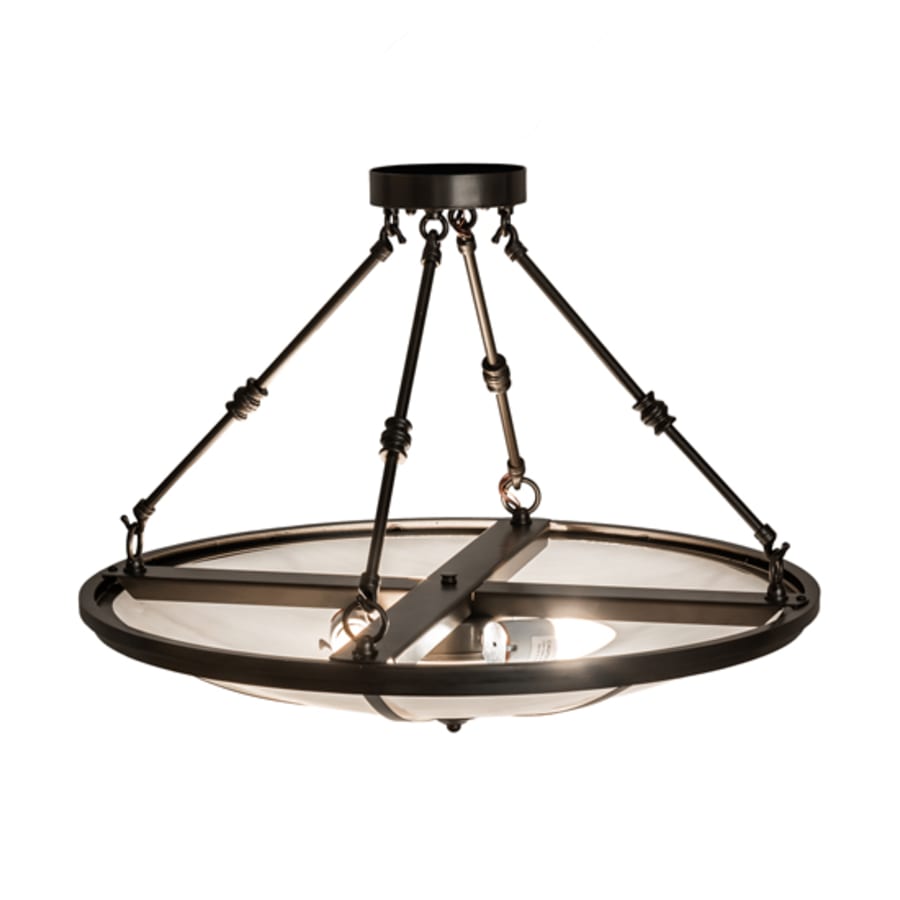 Meyda Tiffany Commerce 3 Light 24" Wide Semi-Flush Bowl Ceiling Fixture