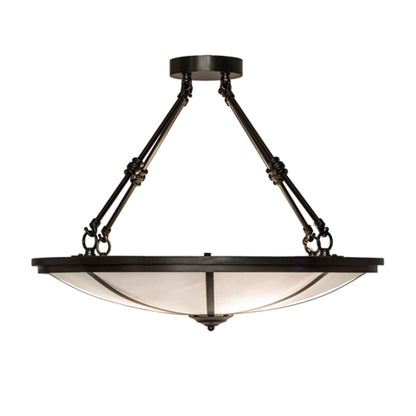 Meyda Tiffany Commerce 3 Light 24" Wide Semi-Flush Bowl Ceiling Fixture