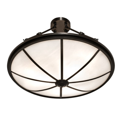Meyda Tiffany Commerce 3 Light 24" Wide Semi-Flush Bowl Ceiling Fixture