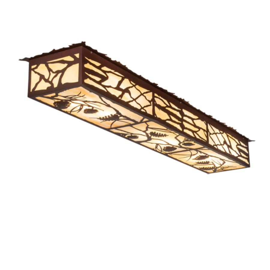 Meyda Tiffany Whispering Pines 6 Light 63" Wide Flush Mount Ceiling Fixture