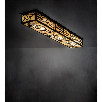 Meyda Tiffany Whispering Pines 6 Light 63" Wide Flush Mount Ceiling Fixture