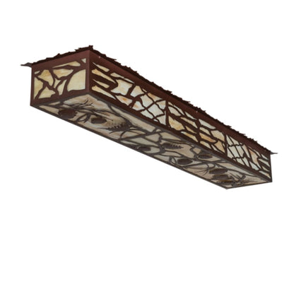 Meyda Tiffany Whispering Pines 6 Light 63" Wide Flush Mount Ceiling Fixture