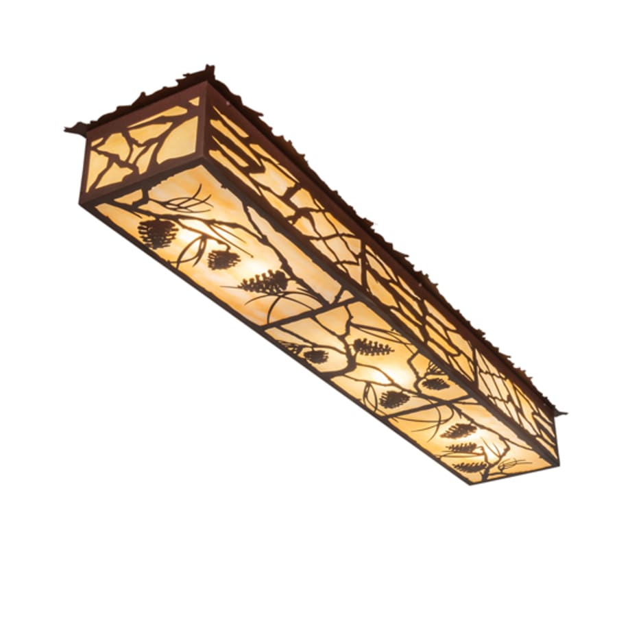 Meyda Tiffany Whispering Pines 6 Light 63" Wide Flush Mount Ceiling Fixture