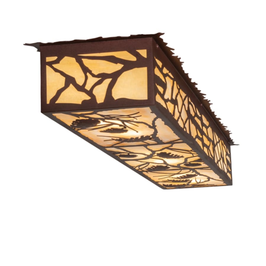 Meyda Tiffany Whispering Pines 6 Light 63" Wide Flush Mount Ceiling Fixture