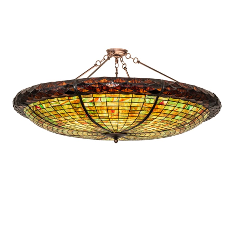 Meyda Tiffany Greenbriar Oak 6 Light 48" Wide Semi-Flush Bowl Ceiling Fixture