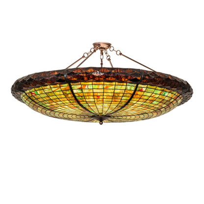 Meyda Tiffany Greenbriar Oak 6 Light 48" Wide Semi-Flush Bowl Ceiling Fixture