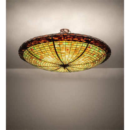 Meyda Tiffany Greenbriar Oak 6 Light 48" Wide Semi-Flush Bowl Ceiling Fixture