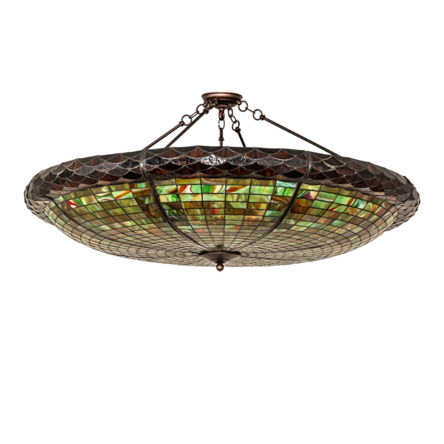 Meyda Tiffany Greenbriar Oak 6 Light 48" Wide Semi-Flush Bowl Ceiling Fixture