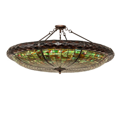 Meyda Tiffany Greenbriar Oak 6 Light 48" Wide Semi-Flush Bowl Ceiling Fixture
