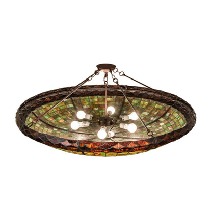 Meyda Tiffany Greenbriar Oak 6 Light 48" Wide Semi-Flush Bowl Ceiling Fixture