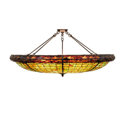 Meyda Tiffany Greenbriar Oak 6 Light 48" Wide Semi-Flush Bowl Ceiling Fixture