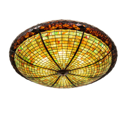 Meyda Tiffany Greenbriar Oak 6 Light 48" Wide Semi-Flush Bowl Ceiling Fixture