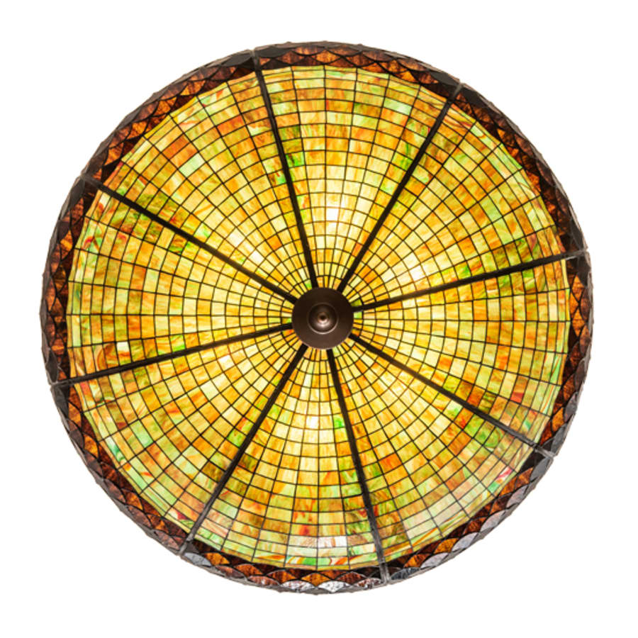 Meyda Tiffany Greenbriar Oak 6 Light 48" Wide Semi-Flush Bowl Ceiling Fixture
