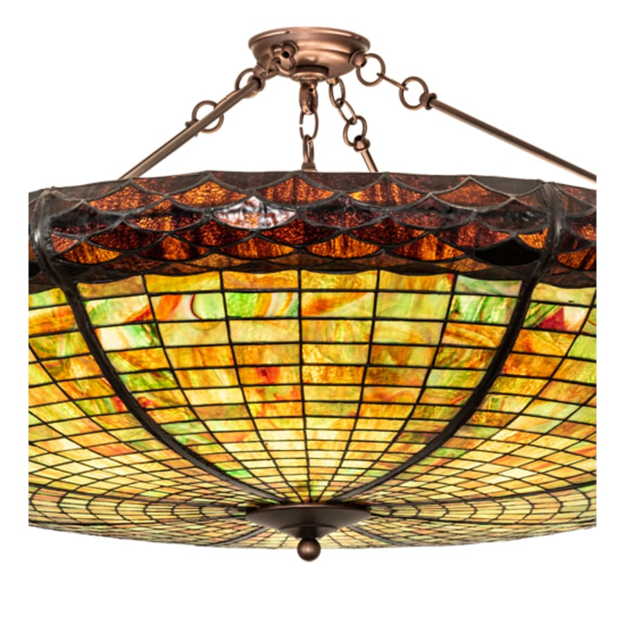 Meyda Tiffany Greenbriar Oak 6 Light 48" Wide Semi-Flush Bowl Ceiling Fixture