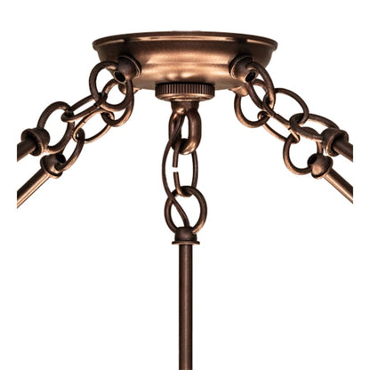 Meyda Tiffany Greenbriar Oak 6 Light 48" Wide Semi-Flush Bowl Ceiling Fixture