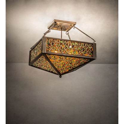Meyda Tiffany Bamboo 4 Light 33" Wide Semi-Flush Ceiling Fixture
