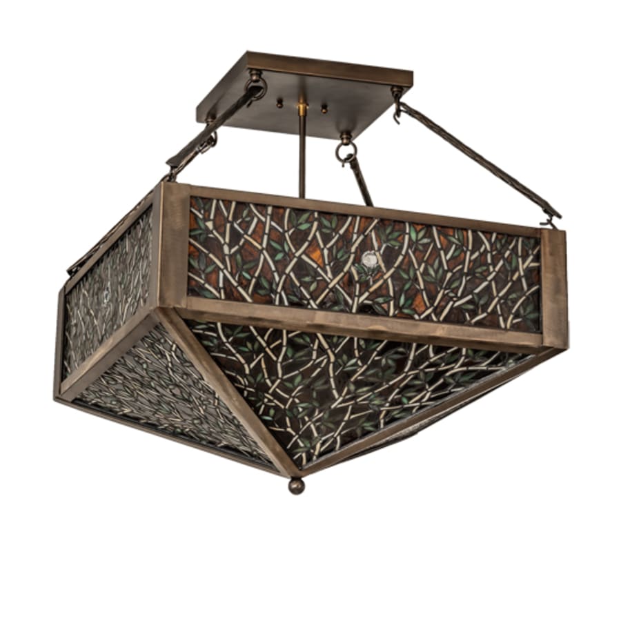 Meyda Tiffany Bamboo 4 Light 33" Wide Semi-Flush Ceiling Fixture