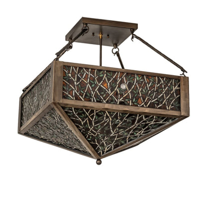 Meyda Tiffany Bamboo 4 Light 33" Wide Semi-Flush Ceiling Fixture