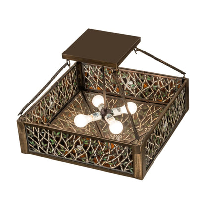 Meyda Tiffany Bamboo 4 Light 33" Wide Semi-Flush Ceiling Fixture