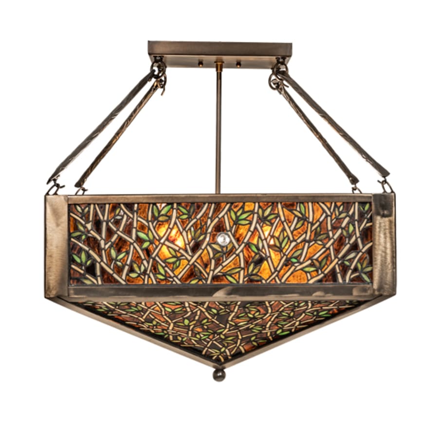 Meyda Tiffany Bamboo 4 Light 33" Wide Semi-Flush Ceiling Fixture