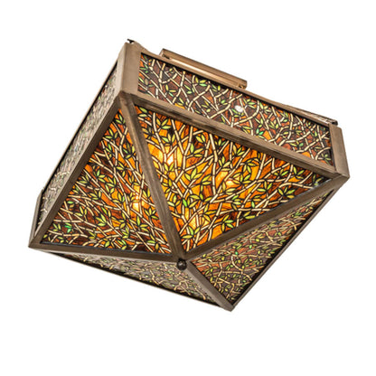 Meyda Tiffany Bamboo 4 Light 33" Wide Semi-Flush Ceiling Fixture