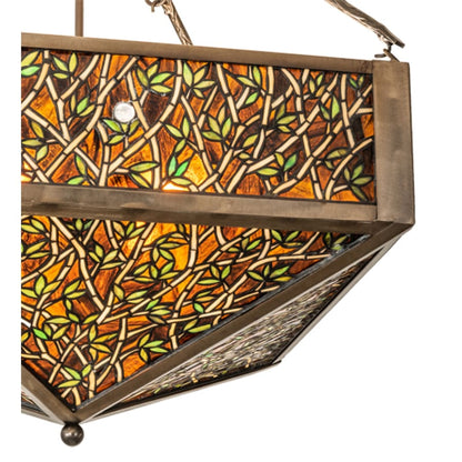 Meyda Tiffany Bamboo 4 Light 33" Wide Semi-Flush Ceiling Fixture